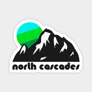 Retro North Cascades ))(( Tourist Souvenir National Park Design Magnet