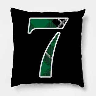 7 Sports Jersey Number Green Black Flannel Pillow