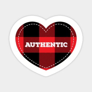 Buffalo Plaid Lumberjack Authentic Love Heart Magnet