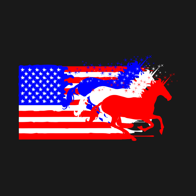 4th of July American unicorn flag by Mandz11