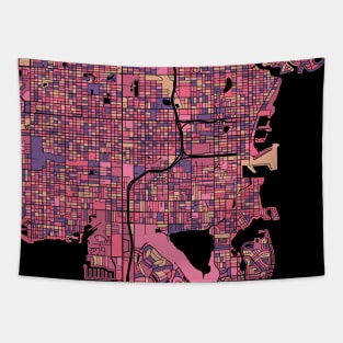 St. Petersburg Map Pattern in Purple & Pink Tapestry