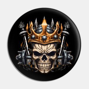 Barbells with Skull with crown Pin