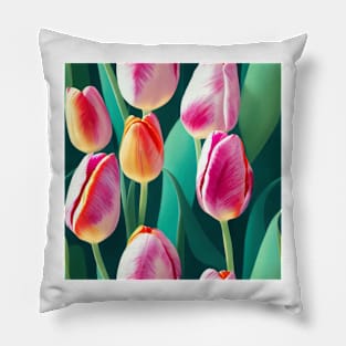 Watercolor tulip pattern Pillow