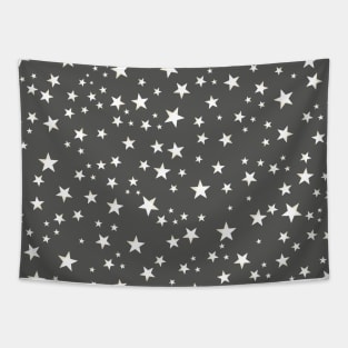 Night and stars pattern with grey background Tapestry