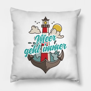 Meer geht immer Leuchtturm mit Möwen Pillow