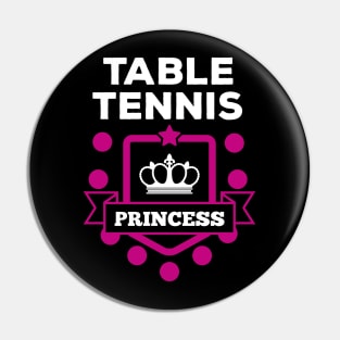 Table Tennis Princess (white) Pin