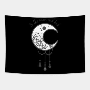 To the Moon and Back Cute Boho Moon Tapestry