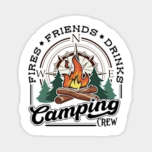 Fires friends drinks camping crew Explore the Wild Camping Adventure Novelty Gift Magnet