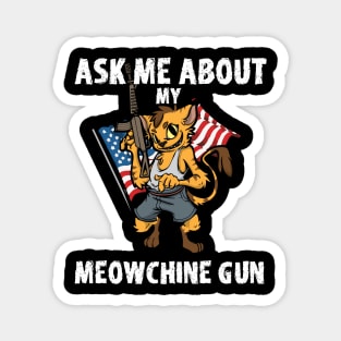 2nd Amendment Patriotic Gun Owner Cat American Flag Rifle Magnet