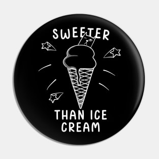 Sweeter Than Ice Cream Cute Kawaii Kitty Ice Cream Cone Pin