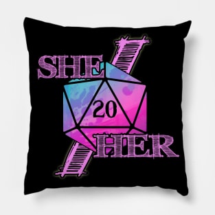 She/Her Pronuns D20 Pillow