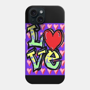 love hearts purple Phone Case