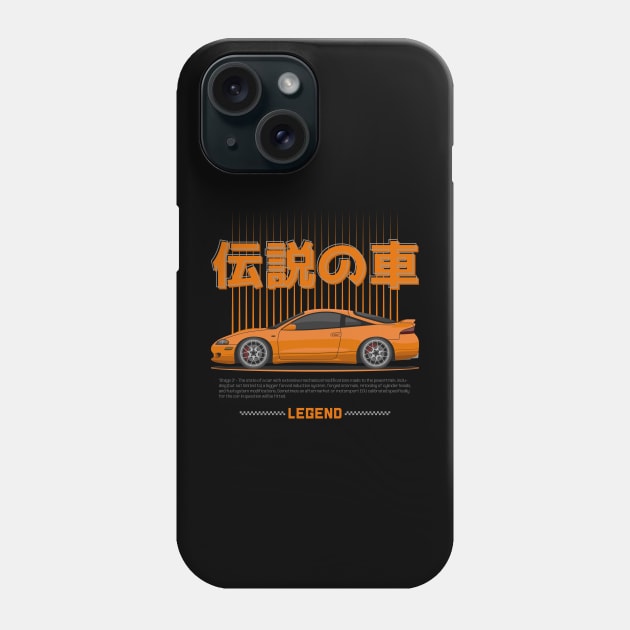 Tuner Orange Eclipse 2GA JDM Phone Case by GoldenTuners