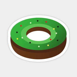 Simple Matcha Green Tea Donut with Sprinkles Magnet