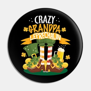 Crazy Grandpa Leprechaun St. Patrick's Day Funny T-shirt Pin