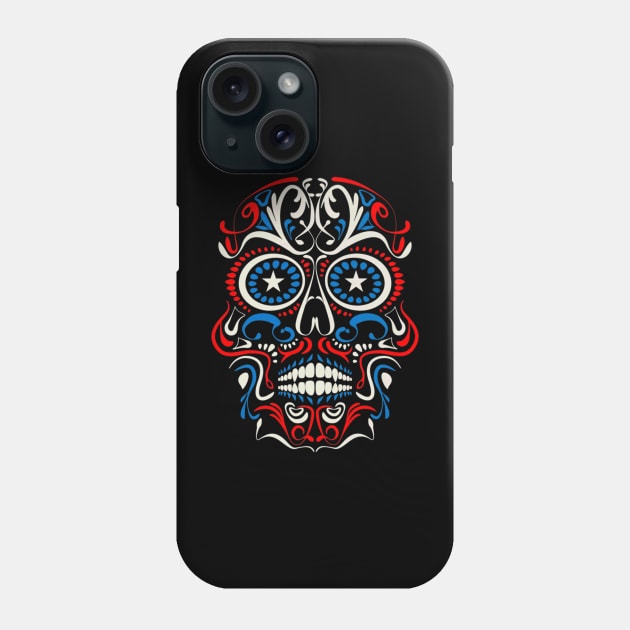 Design Sugar Skull Floral Skeleton Phone Case by SkullGrungeSHOP