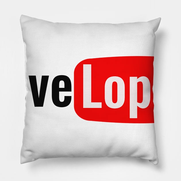 Developer Funny Sticker YouTube Pillow by FaixaPreta