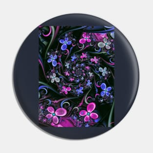 Blue pink flower pattern Pin