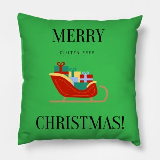 Merry Gluten-Free Christmas Sleigh Pillow