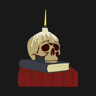 Skull on a pile of books T-Shirt