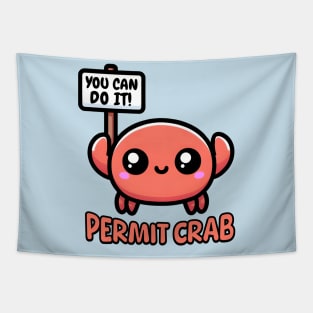 Permit Crab! Cute Crab Pun Tapestry