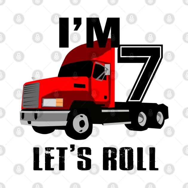 Kids Monster Truck Birthday 7th Birthday T Shirt Boy 7 Year Old by designready4you
