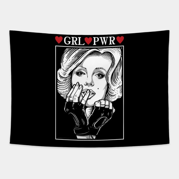 GIRL POWER Marilyn Monroe Tapestry by Gym & Juice Designs