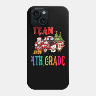 Team 4Th Grade Santa And Reindeer Christmas Phone Case