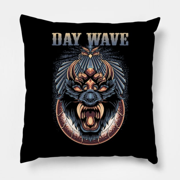 DAY WAVE BAND Pillow by citrus_sizzle