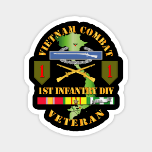 Vietnam Combat Infantry Veteran w 1st Inf Div SSI V1 Magnet