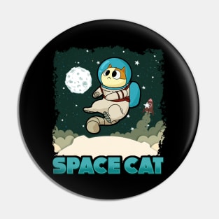 Adorable Space Cat Cute Kitty Astronaut Exploring Pin