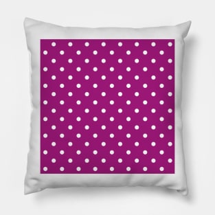 White Polkadots on purple background Pillow