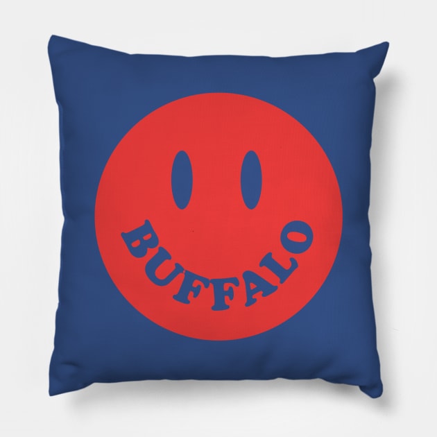 Buffalo New York Smiley Face Pillow by PodDesignShop