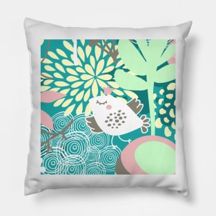 standard of flowers and birds Pillow