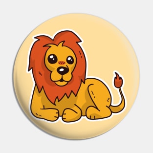 Cute Lion Cartoon Character Pin