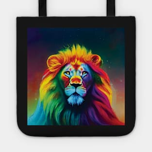 Rainbow Lion Art Tote