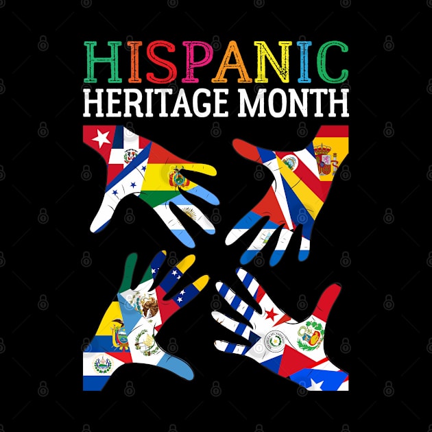 Hispanic Heritage Month Latino Countries Flags Proud Spanish Speaking American by dianoo