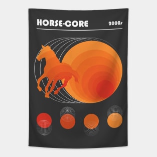 Bauhaus Horse Core Orange Vaporwave in White Tapestry