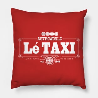 Houston Astro Theme Park Taxi Logo - White Pillow