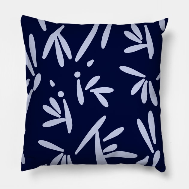 Dark blue pattern design batik style Pillow by jen28