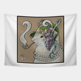 Flapper Ferret - Black Outlined Version Tapestry