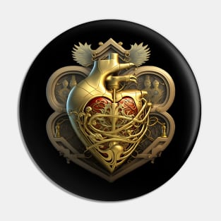 Golden Royal Heart Pin