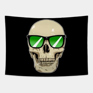 Skull Wearing Sunglasses Green Lenses Tapestry