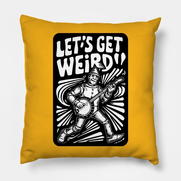 Tin Man Banjo Let's Get Weird! Funny Oz Fan Art Pillow by GIANTSTEPDESIGN