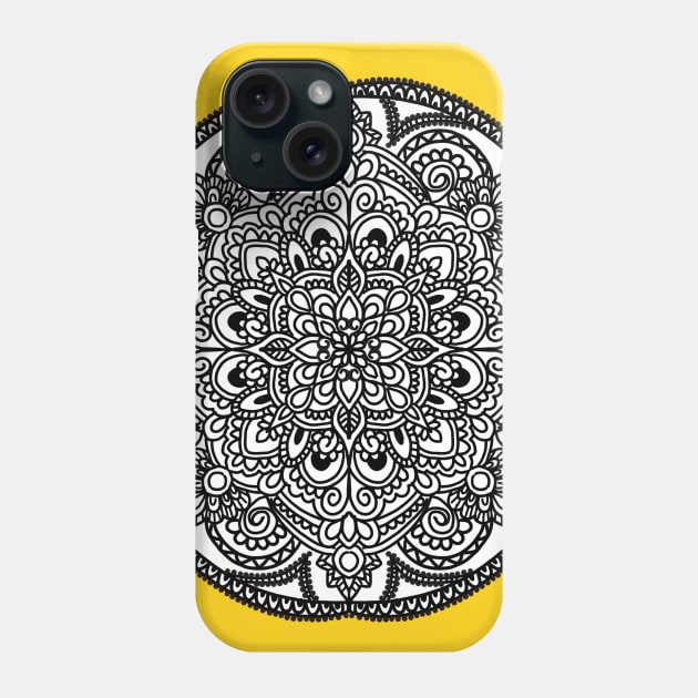 B&W Mandala Phone Case by Artbynikitachawda