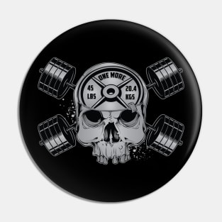 Heavy Metal Skull & Barbell Crossbones Pin