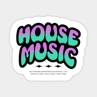 HOUSE MUSIC  - Bubble Outline Two Tone (black/teal/purple) Magnet