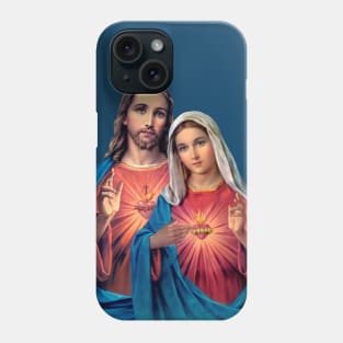 Twin Hearts very close together  (Jesus and Mary) transparent background Phone Case