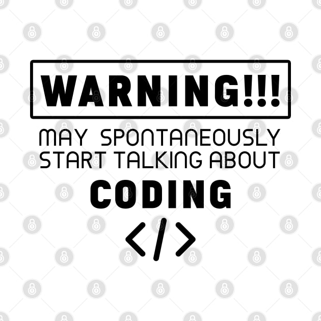 Warning, may spontaneously start talking about coding by Purrfect Corner