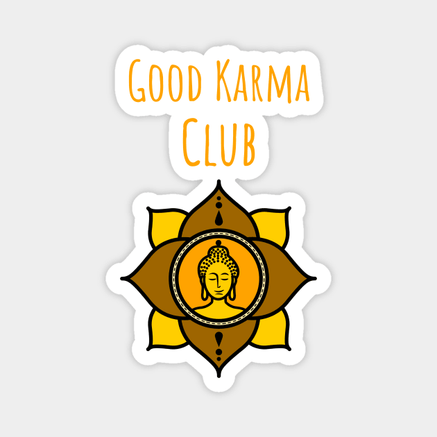 Good karma club lotus flower Magnet by InkyArt